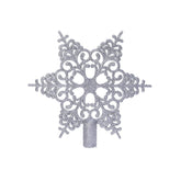 Decoris Plastic Hollow Snowflake Star Tree Topper 19cm - Silver